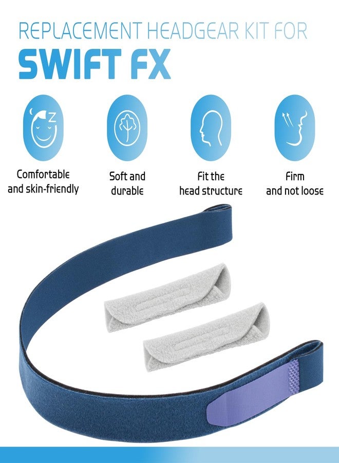 SyunsXoon 2 Pack CPAP Headgear Compatible with ResMed Swift FX Nasal Pillow CPAP Mask, Adjustable Back Head Strap with 4 Strap Wraps - Image 3